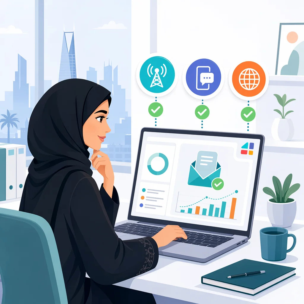 موظفة سعودية تستخدم اللابتوب لإلغاء حجب الرسائل الدعائية من STC وموبايلي وزين