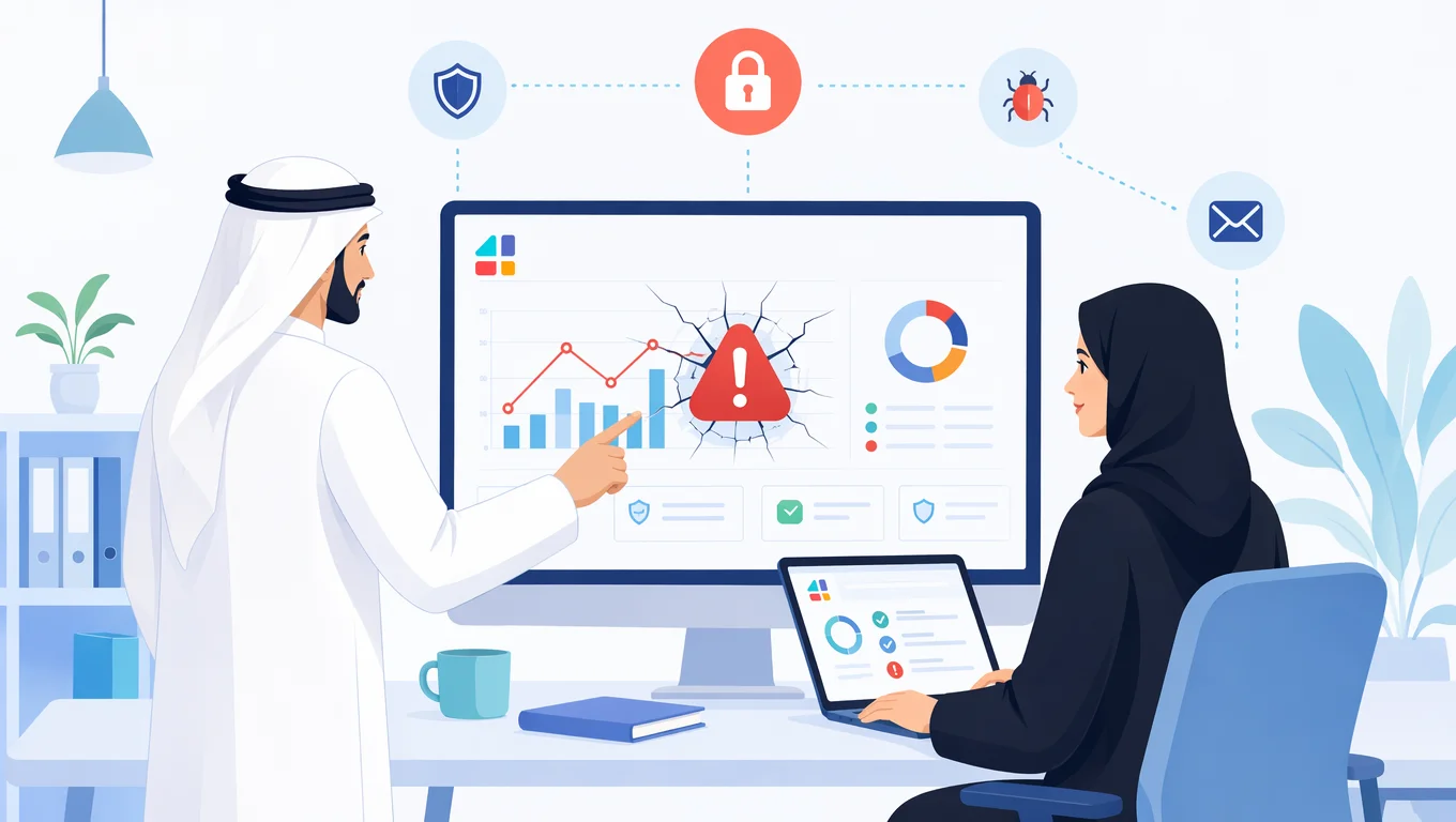 فريق تقني يراجع لوحة تحذير عن ثغرة تسريب معلومات في إضافة بريس