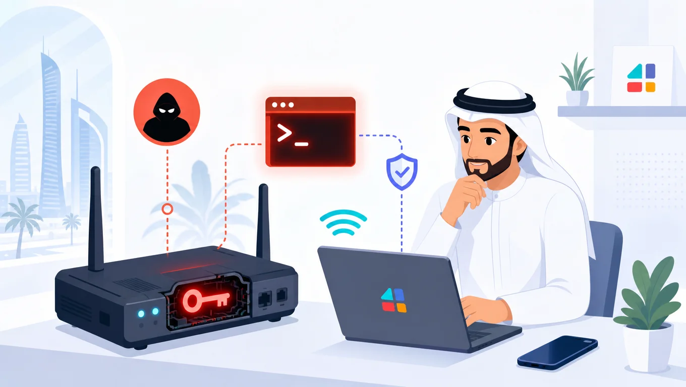 رجل سعودي يفحص ثغرة باب خلفي في موجه D-Link DIR-605L عبر Telnet