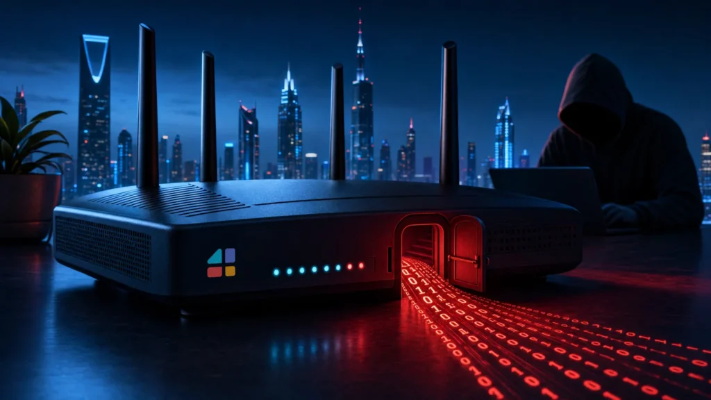 راوتر D-Link DIR-605L مع تدفق بيانات أحمر يرمز لثغرة Telnet الخلفية الحرجة