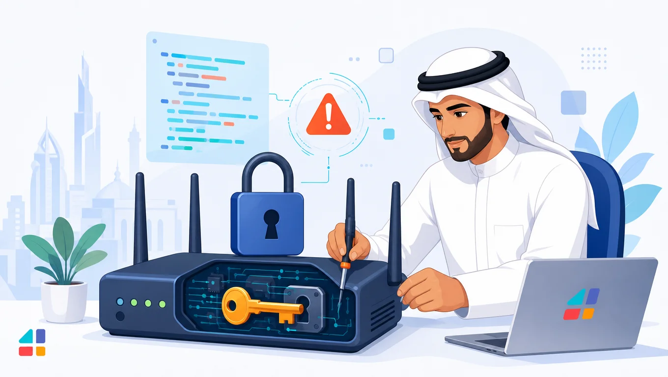 مسؤول تقنية سعودي يفحص راوتر D-Link DIR-605L مع قفل وتحذير ثغرة Telnet