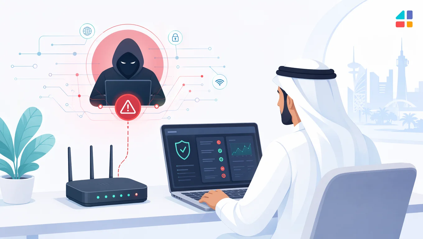 مسؤول تقنية سعودي يراقب راوتر d-link dir-600l أثناء هجوم سيبراني وتنبيه أمني