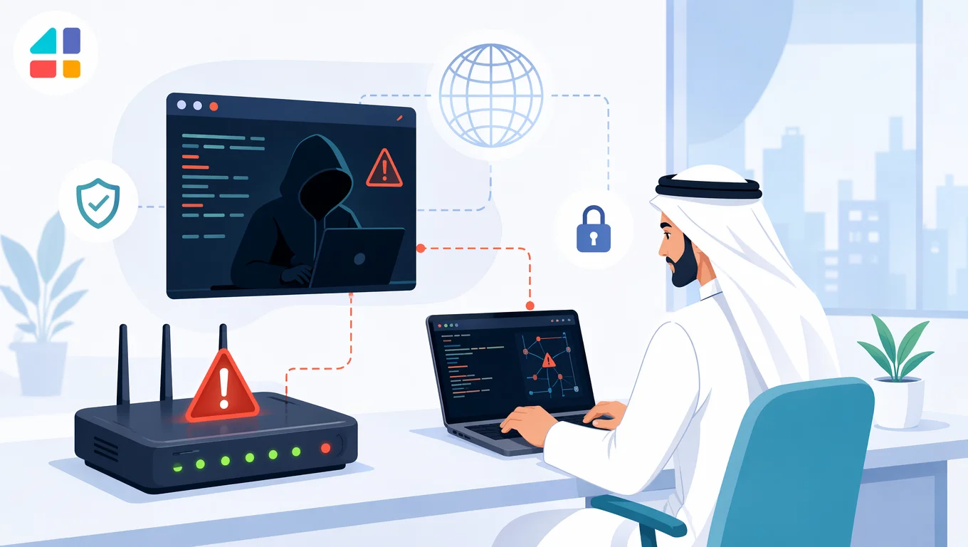 رجل سعودي يفحص ثغرة أمنية في راوتر D-Link DIR-600L عبر الحاسوب المحمول