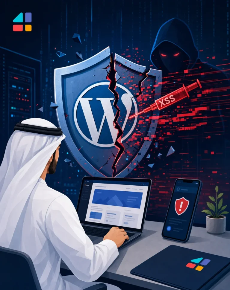 رسم أمني لمسؤول سعودي يواجه اختراق wordpress بثغرة XSS في Royal Elementor