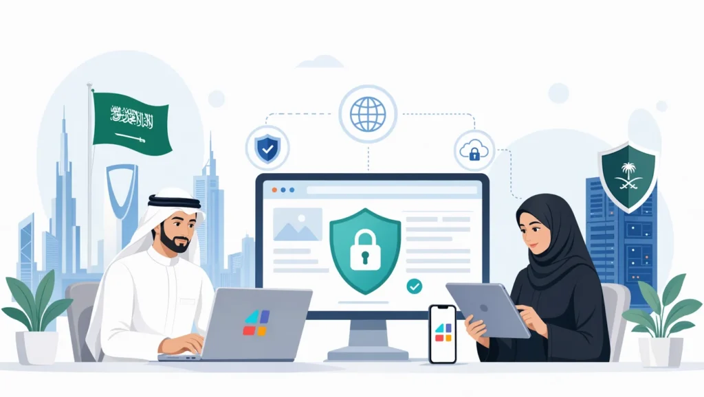 رسم يوضح خبراء أمن سيبراني وشاشة حماية مرتبطة بثغرة MoreConvert Pro