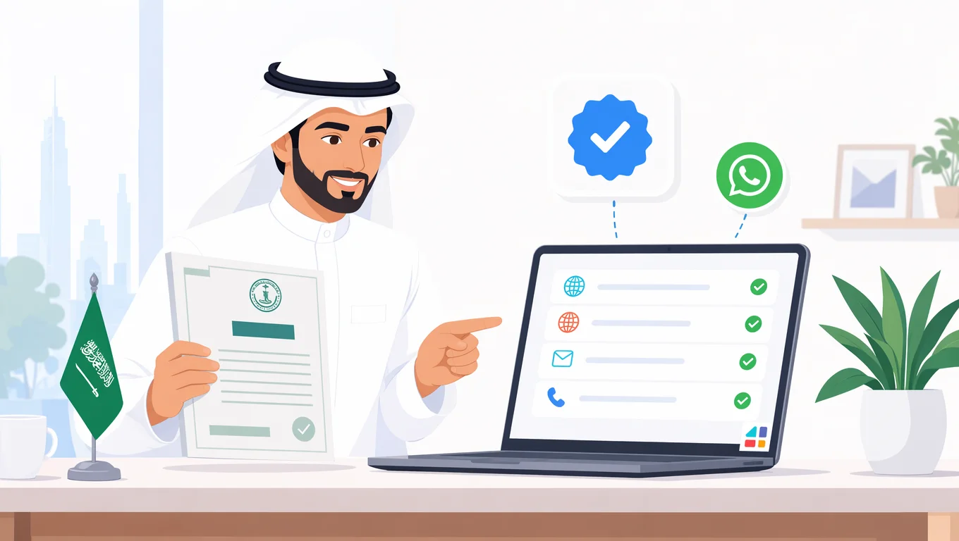 رجل أعمال سعودي يشرح خطوات تفعيل WhatsApp Business API مع شهادة توثيق رسمية