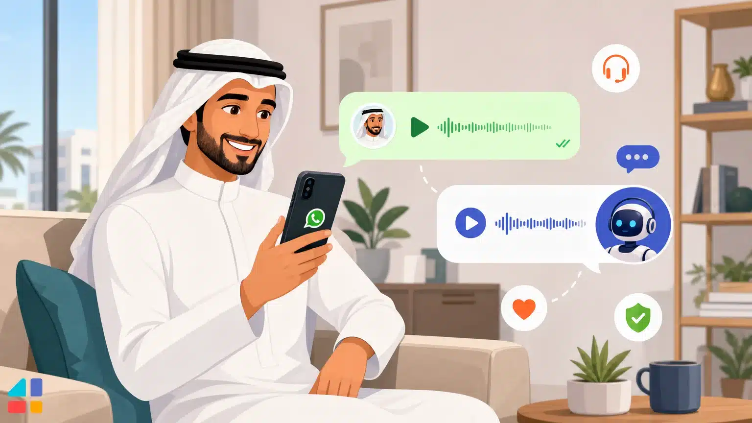Businessman using the OpenAI Realtime API for AI-powered WhatsApp voice replies